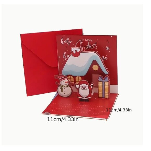 Set of 6 - 3D Pop-Up Christmas Cards -arrange yourself- Santa, Pinguin & Snowman - Picture 11 of 11